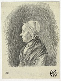 Profile of Old Woman in Cap by Pieter Gaal