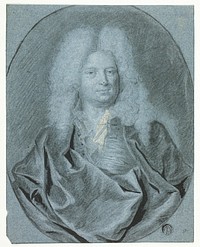 Portrait Bust of a Man in a White Wig by Cornelis van Poelenburgh