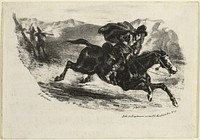 The Smuggler's Flight by Eugène Delacroix