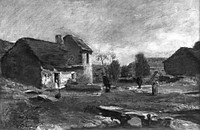 Houses in Optevoz, France by Charles François Daubigny