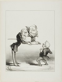 Father Molé bringing New Years gifts to little Thiers, plate 62 from Actualités by Honoré-Victorin Daumier