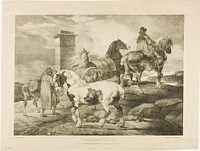 Horses Going to a Fair, plate 3 from Various Subjects Drawn from Life on Stone by Jean Louis André Théodore Géricault