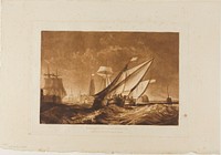 Entrance of Calais Harbour, plate 55 from Liber Studiorum by Joseph Mallord William Turner