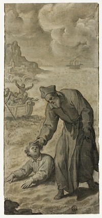 Study for Saint Philip Neri Rescuing a Drowning Youth by Cristoforo Roncalli