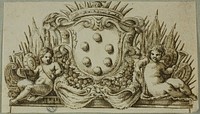 Medici Coat of Arms Flanked by Putti by Unknown Italian