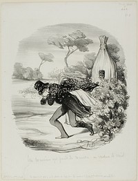 A Gentleman Who Wanted to Study the Habits of Bees too Closely, plate 6 from Pastorales by Honoré-Victorin Daumier