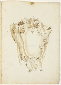 Design for Escutcheon, with Skulls and Books by Unknown Genoese