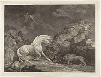 A Horse Frightened by a Lion by George Stubbs