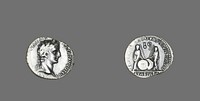 Denarius (Coin) Portraying Emperor Augustus by Ancient Roman