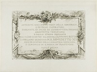Frontispiece, from Roman Antiquities, Part I by Giovanni Battista Piranesi