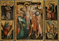 Triptych of the Crucifixion with Saints Anthony, Christopher, James and George