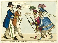 Female Lancers - or A Scene in St. James's Street by Isaac Robert Cruikshank