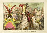 Lady Godina's Rout; —or—Peeping Tom Spying Out Pope Joan by James Gillray