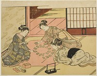 Young Women Playing Poem Cards by Suzuki Harunobu