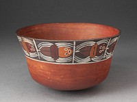 Bowl with Band of Abstract Spiders around Rim by Nazca