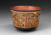 Cup with Repeated Spotted, Curved Line Motif by Nazca