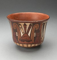 Bowl Depicting Abstract Figure with Darts by Nazca