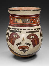 Beaker in the Form of a Head with Bold Eye Markings by Nazca