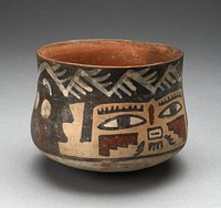 Short Beaker Depicting Human Head by Nazca