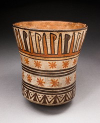 Beaker with Horizontal Bands of Geometric Motifs by Nazca