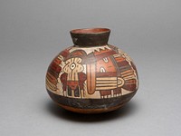 Jar Depicting Abstract Bird with Trophy Head by Nazca