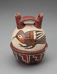 Double Spout Vessel Depicting Hummingbirds by Nazca