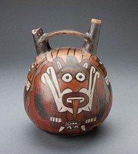 Vessel Depicting a Masked Ritual Performer by Nazca