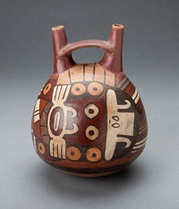 Vessel Depicting a Costumed Ritual Performer Wearing a Feline Mask by Nazca