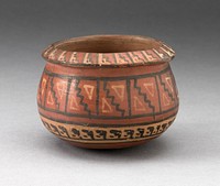 Miniature Bowl with Geometric Textile-Like Pattern by Inca