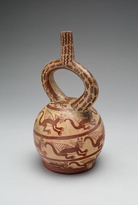 Vessel Depicting Feline Figures by Moche