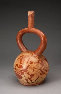 Ceremonial Vessel with Masked Deities by Moche