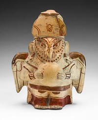 Vessel in the Form of an Owl Impersonator by Moche
