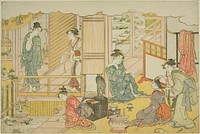 The First Bath of the New Year (Yudono hajime), from the illustrated book "Colors of the Triple Dawn (Saishiki mitsu no asa)" by Torii Kiyonaga