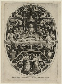 Last Supper, from Passion of Christ by Jan Sadeler, the Elder