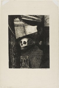 Through an Opening in the Wall, a Skull Appeared, plate 1 from Edmond Picard's Le Jure by Odilon Redon