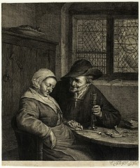 The Chat (Het Zoute Scholletje) by Cornelis Visscher