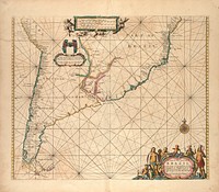 A chart of the sea coast of Brazil from Cape St. Augustine to the straights of Magellan, & in the South Sea, from the latitud of eight degrees, to the said straights