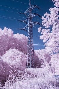 Electric high voltage tower.