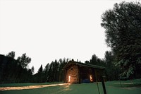 Forest cabin border background   image