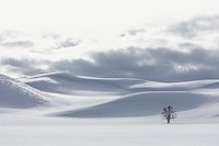 Snow covered hills, border background   psd