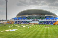 Second TestThe Sheikh Zayed stadium looks spectacular, and was opened as recently as 2004, but it looked a bit tatty and run down, from close up. However, we were to be treated to a fine Test Match.