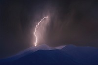 Mountain lighting strike, border background   psd