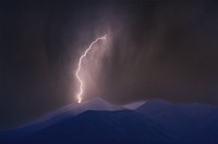 Mountain lighting strike, border background   image