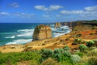 Sea coast, summer landscape scene.