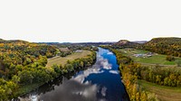 Canal & blue sky, border background   psd