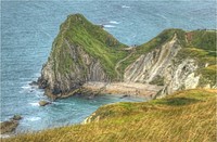 Seashore, coastline, ocean bay landscape.