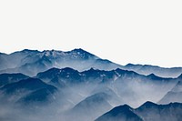 Mountain & smoke, border background   psd