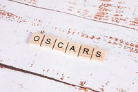 Oscars text on Scrabble pieces. 30 JUNE 2023 - BANGKOK, THAILAND