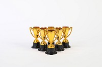 Golden trophies, world sport championship.