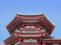 Pagoda, Bentendo Temple, Tokyo, Japan.